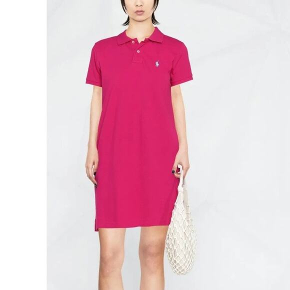 Ralph Lauren Sport Pink Cotton Polo Mini Dress Size Small Embroidered Pony RARE - Picture 1 of 8